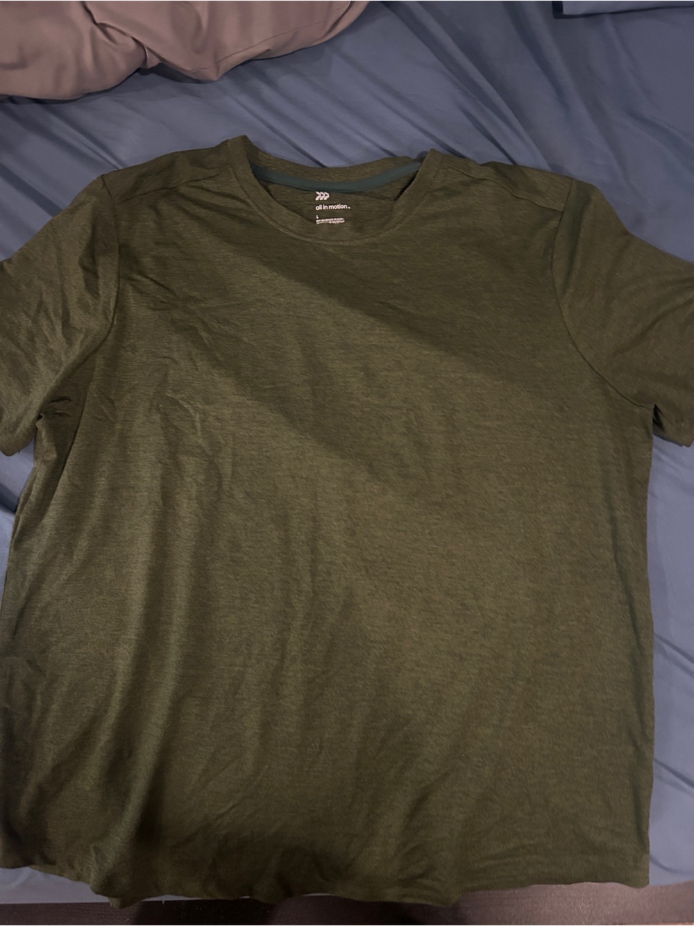 all in motion Men's Olive Crew Neck Short Sleeve Tee